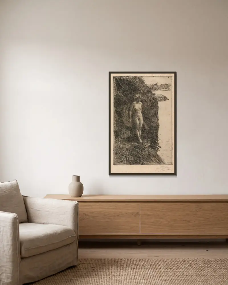 Sráz, Anders Zorn v rámu na stěně