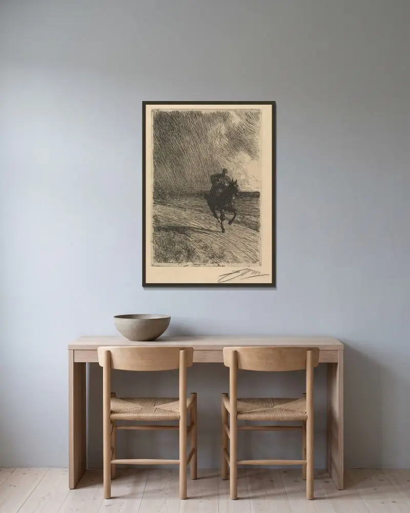 Sztorm, Anders Zorn w ramie na ścianie