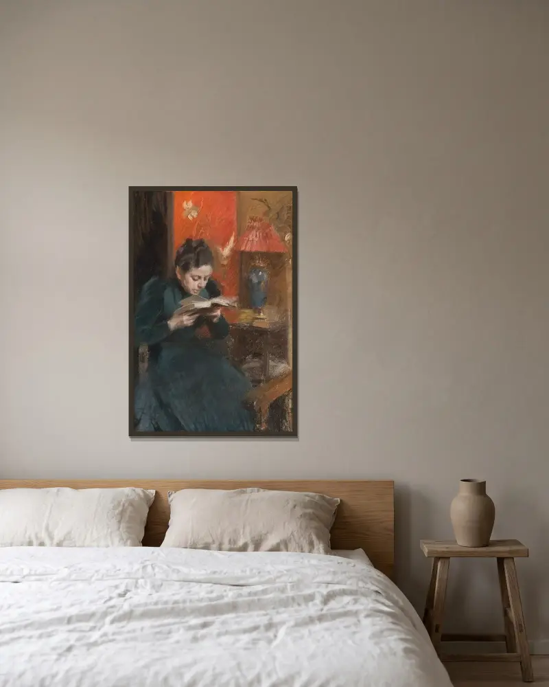 Konstnärens hustru av Anders Zorn inramad på en vägg