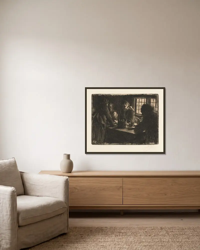Druhna panny młodej, Anders Zorn w ramie na ścianie