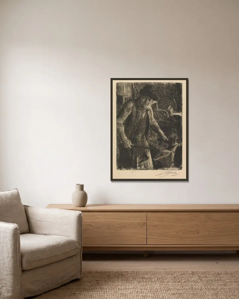 Kovář mistr, Anders Zorn v rámu na stěně