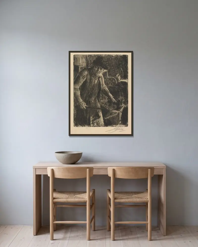 Kovář mistr, Anders Zorn v rámu na stěně