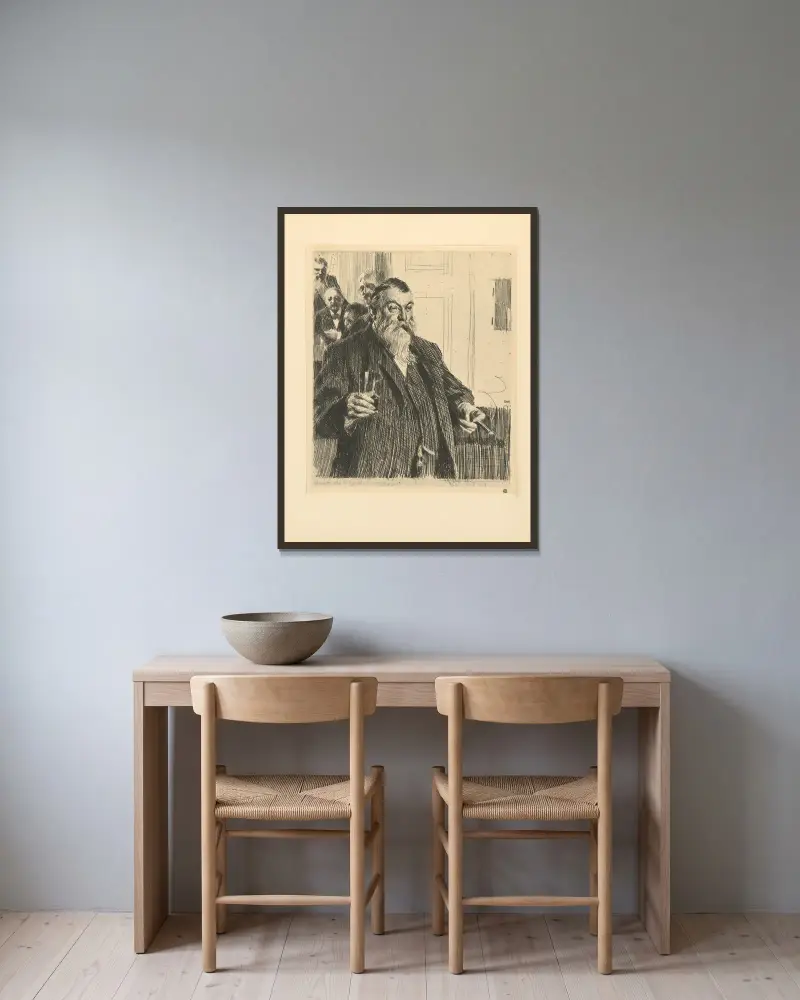 Přípitek, Anders Zorn v rámu na stěně