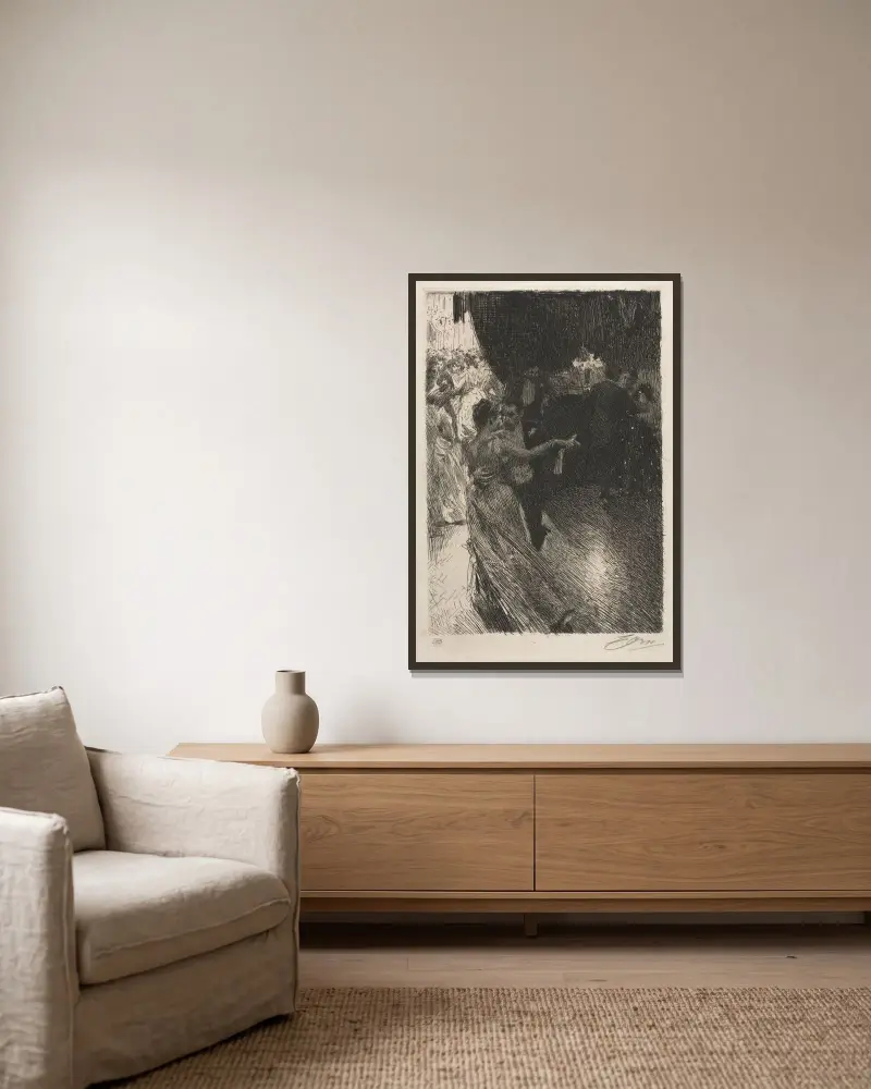 Walc, Anders Zorn w ramie na ścianie