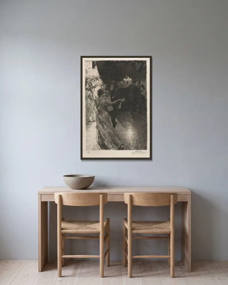 Walc, Anders Zorn w ramie na ścianie