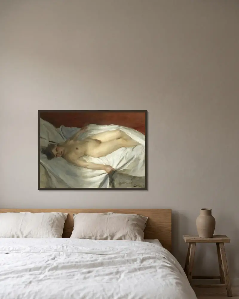 Erwachen von Anders Zorn gerahmt an einer Wand