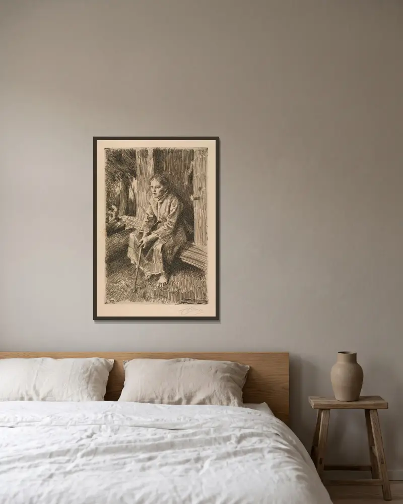 Vallkulla von Anders Zorn gerahmt an einer Wand