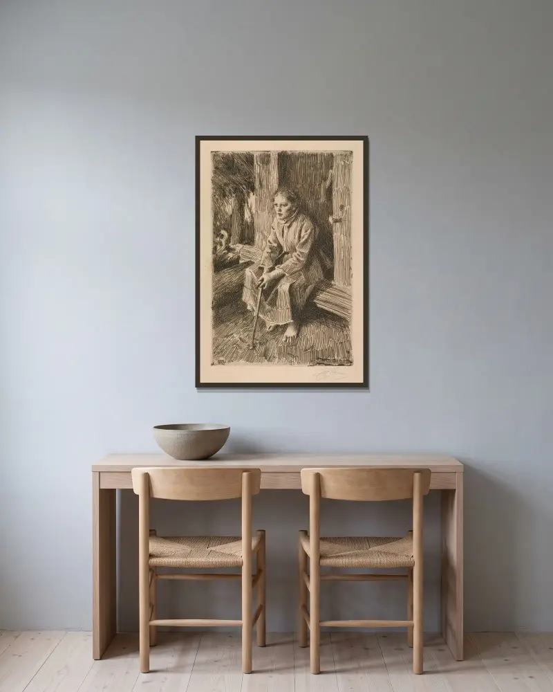 Vallkulla von Anders Zorn gerahmt an einer Wand