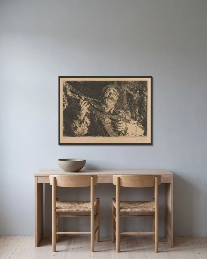 Vicke, 1918, Anders Zorn v rámu na stěně
