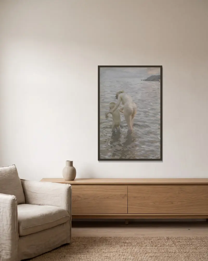 Mit der Mutter von Anders Zorn gerahmt an einer Wand