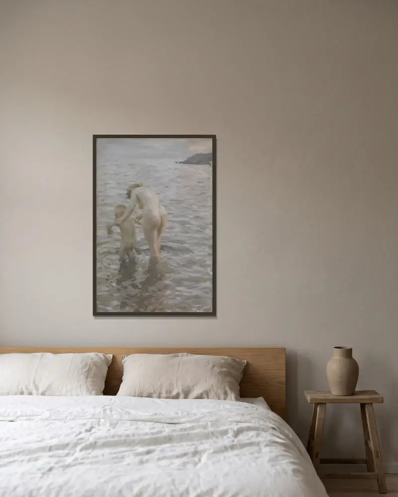 Mit der Mutter von Anders Zorn gerahmt an einer Wand
