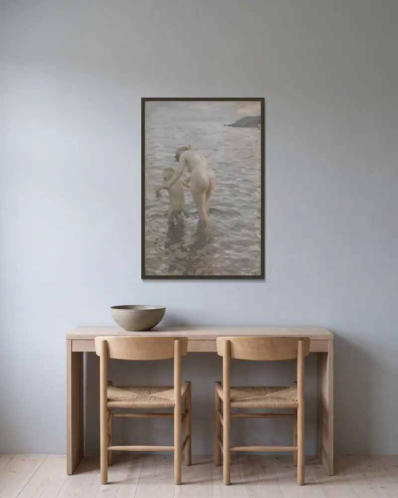 Mit der Mutter von Anders Zorn gerahmt an einer Wand