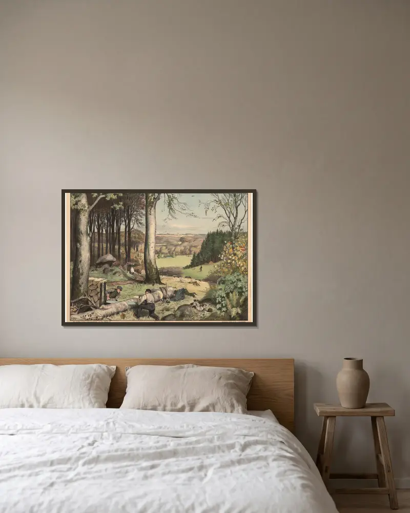 Im Wald von Hans Andersen Brendekilde gerahmt an einer Wand
