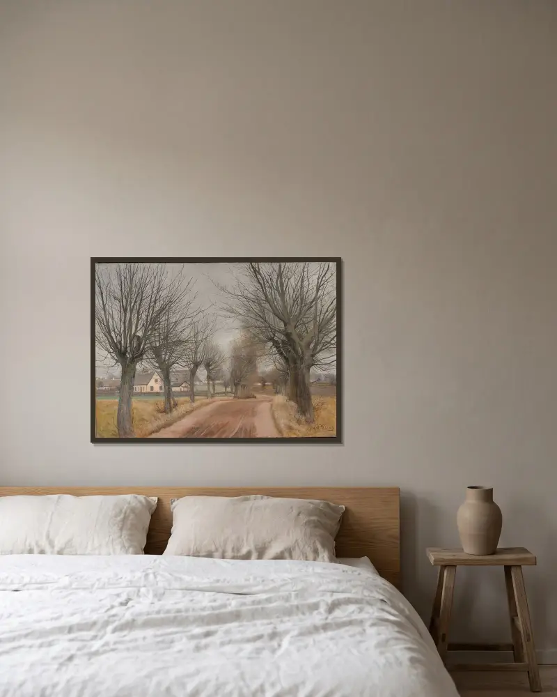 En väg nära Vinderød, Själland av Laurits Andersen Ring inramad på en vägg