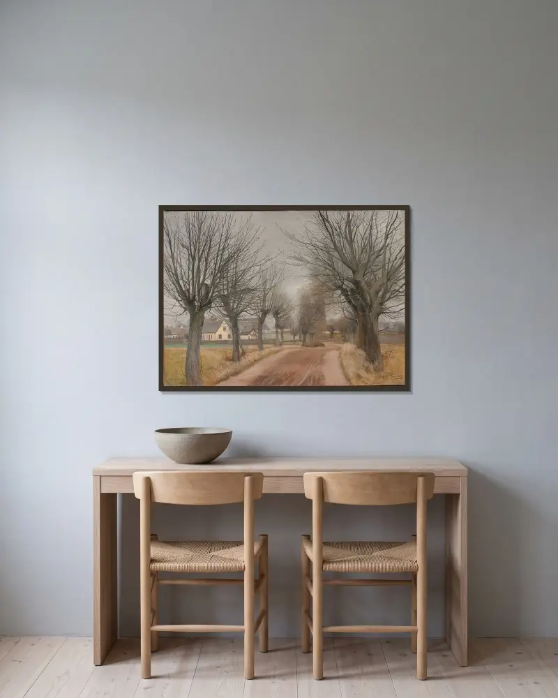 En väg nära Vinderød, Själland av Laurits Andersen Ring inramad på en vägg