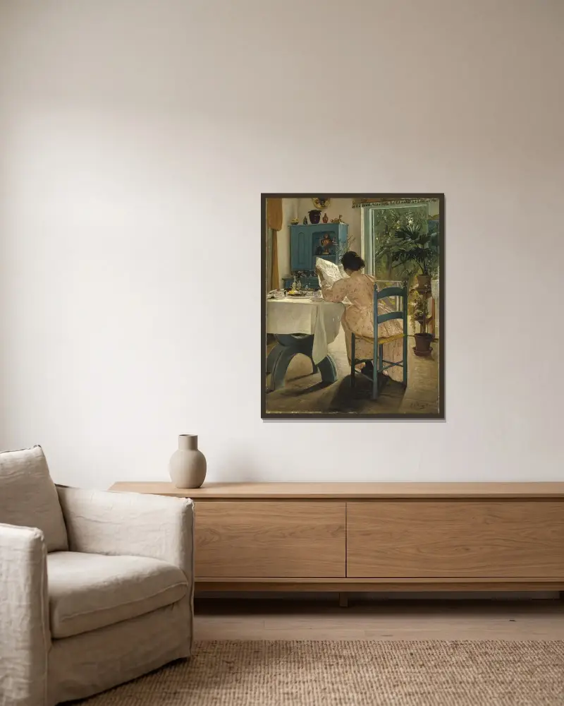 Vid frukosten av Laurits Andersen Ring inramad på en vägg