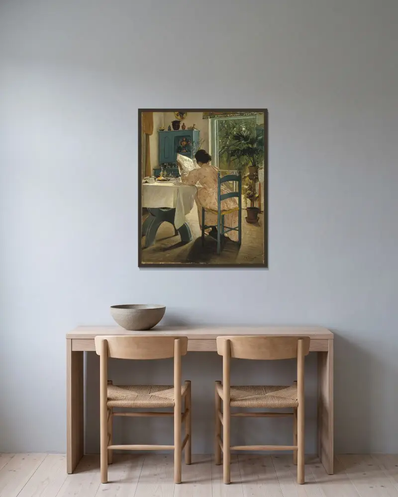 Vid frukosten av Laurits Andersen Ring inramad på en vägg
