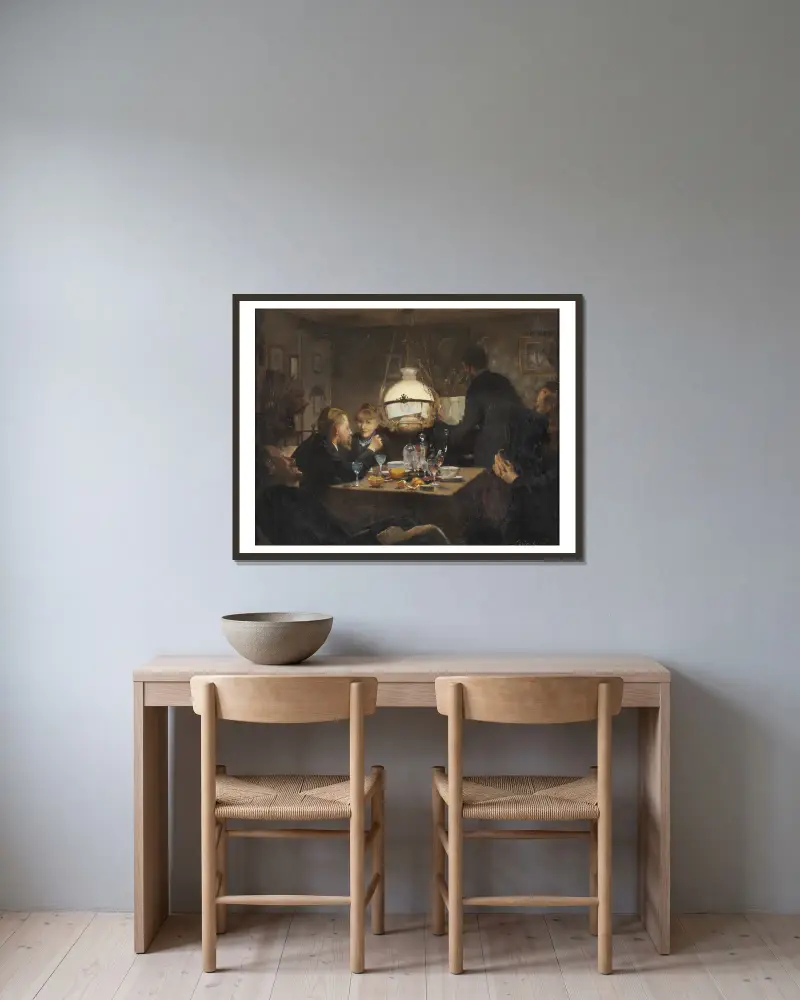Towarzystwo w wieczornym świetle, Laurits Andersen Ring w ramie na ścianie