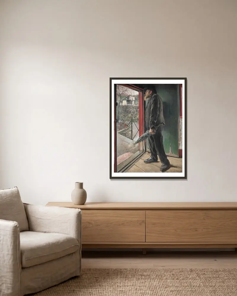 Hat der Regen aufgehört? von Laurits Andersen Ring gerahmt an einer Wand