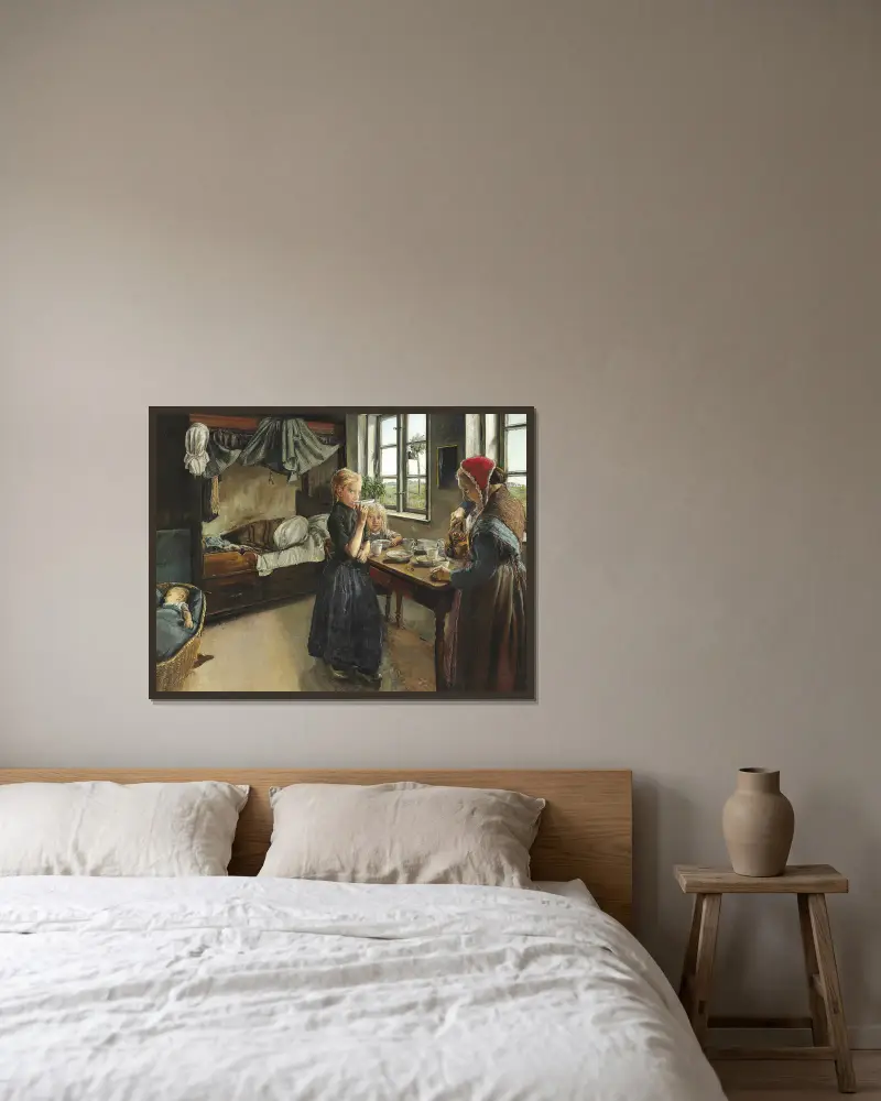 Wnętrze z wsi Ring, Laurits Andersen Ring w ramie na ścianie