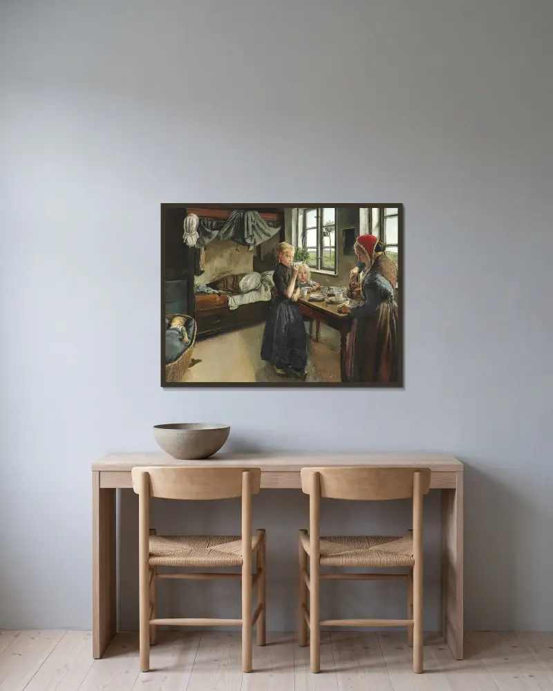 Wnętrze z wsi Ring, Laurits Andersen Ring w ramie na ścianie