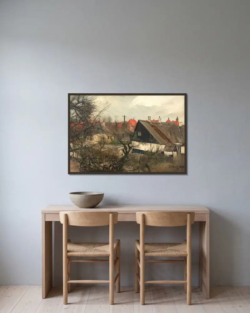 Sankt Jørgensbjerg av Laurits Andersen Ring inramad på en vägg