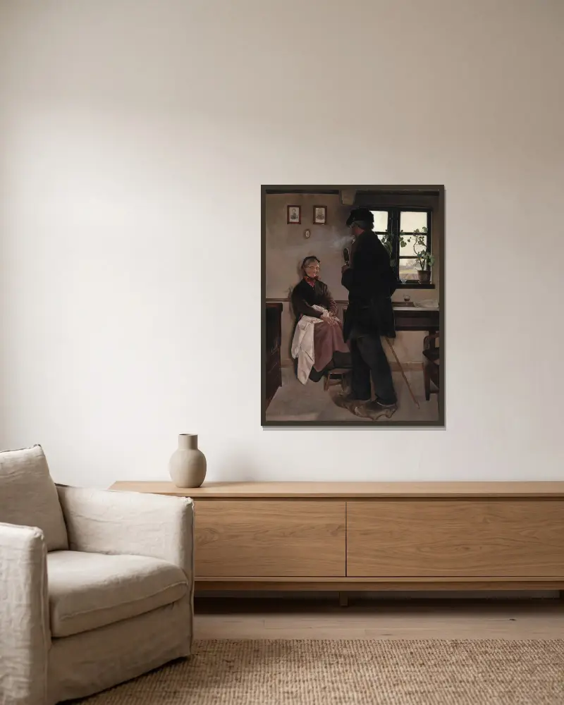 Kleinbauern. Seeland von Laurits Andersen Ring gerahmt an einer Wand