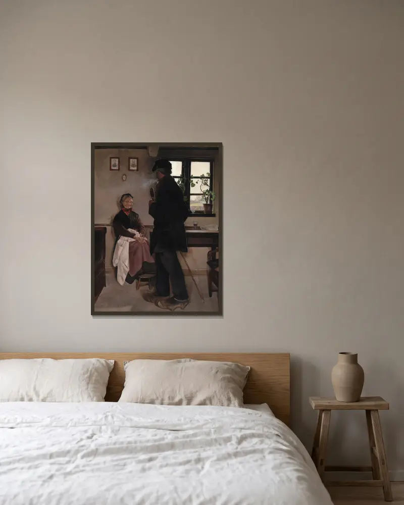 Kleinbauern. Seeland von Laurits Andersen Ring gerahmt an einer Wand