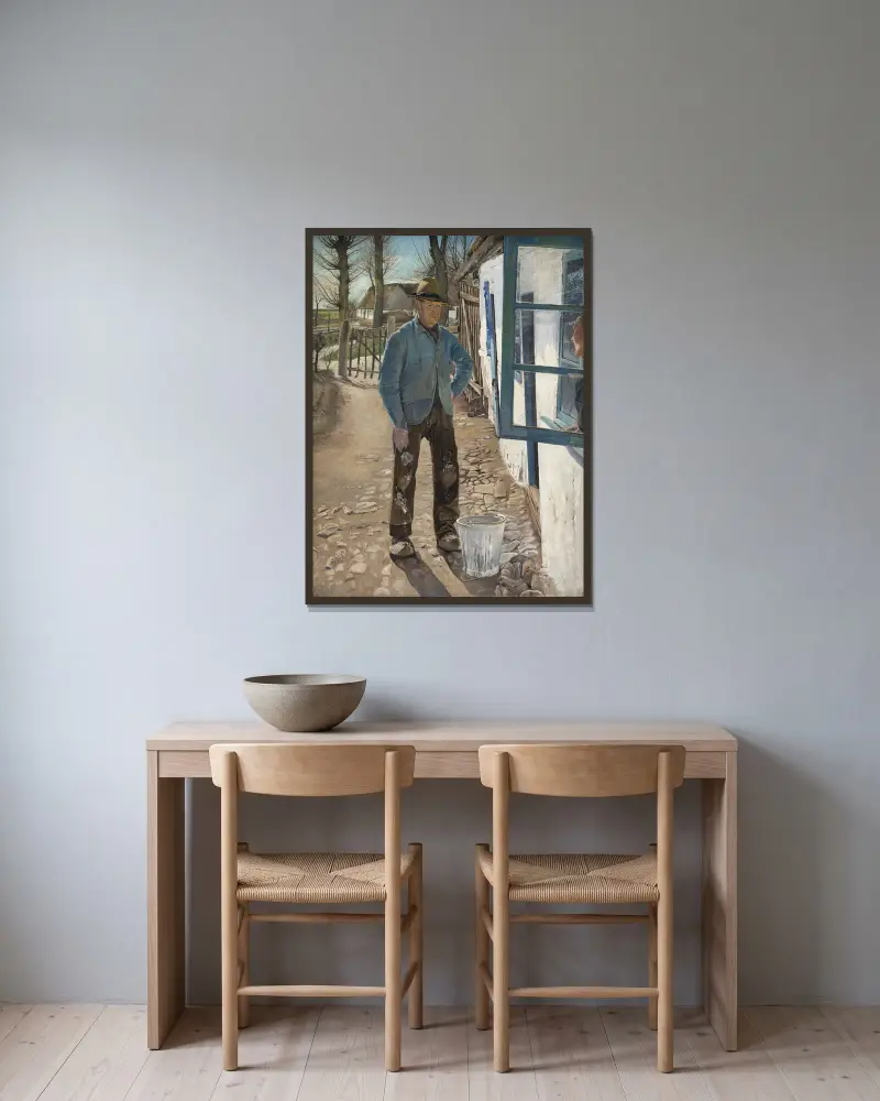 Bílý nátěr starého domu, Laurits Andersen Ring v rámu na stěně