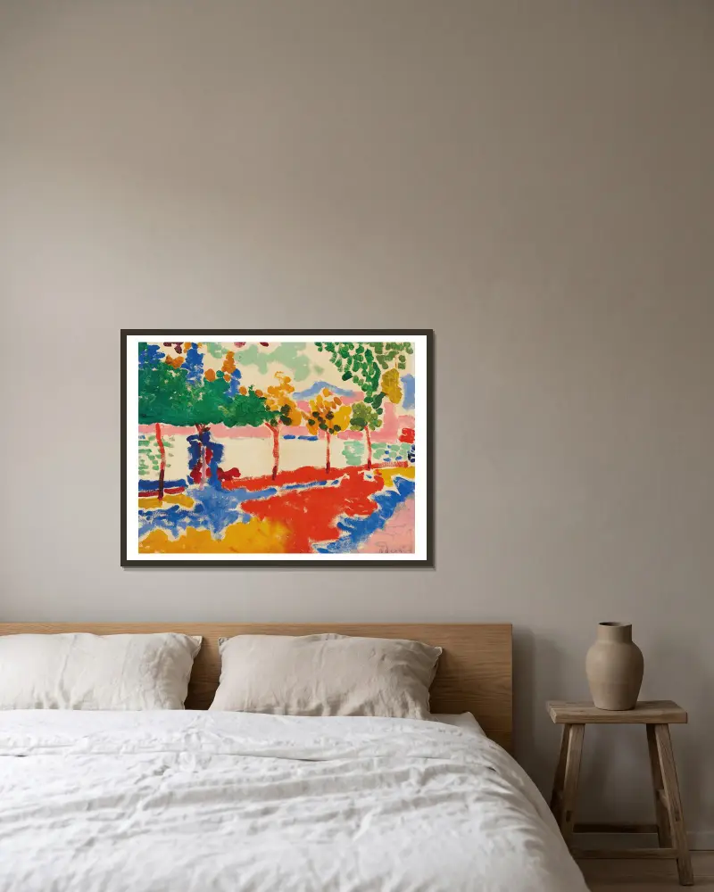 Břehy řeky, André Derain v rámu na stěně