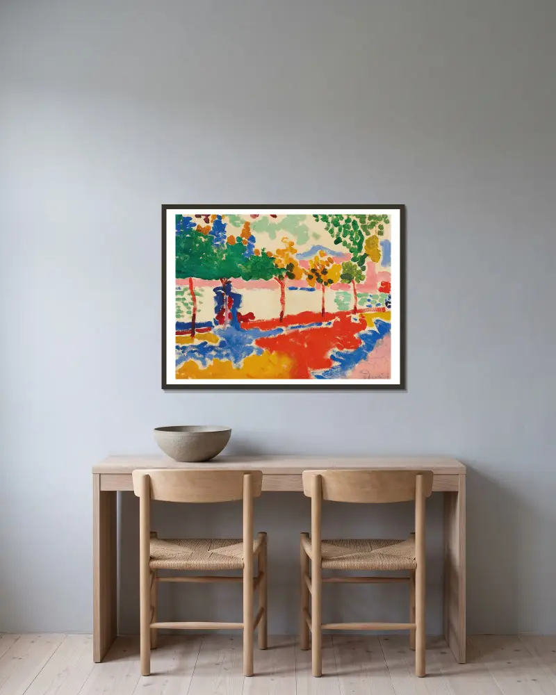 Břehy řeky, André Derain v rámu na stěně