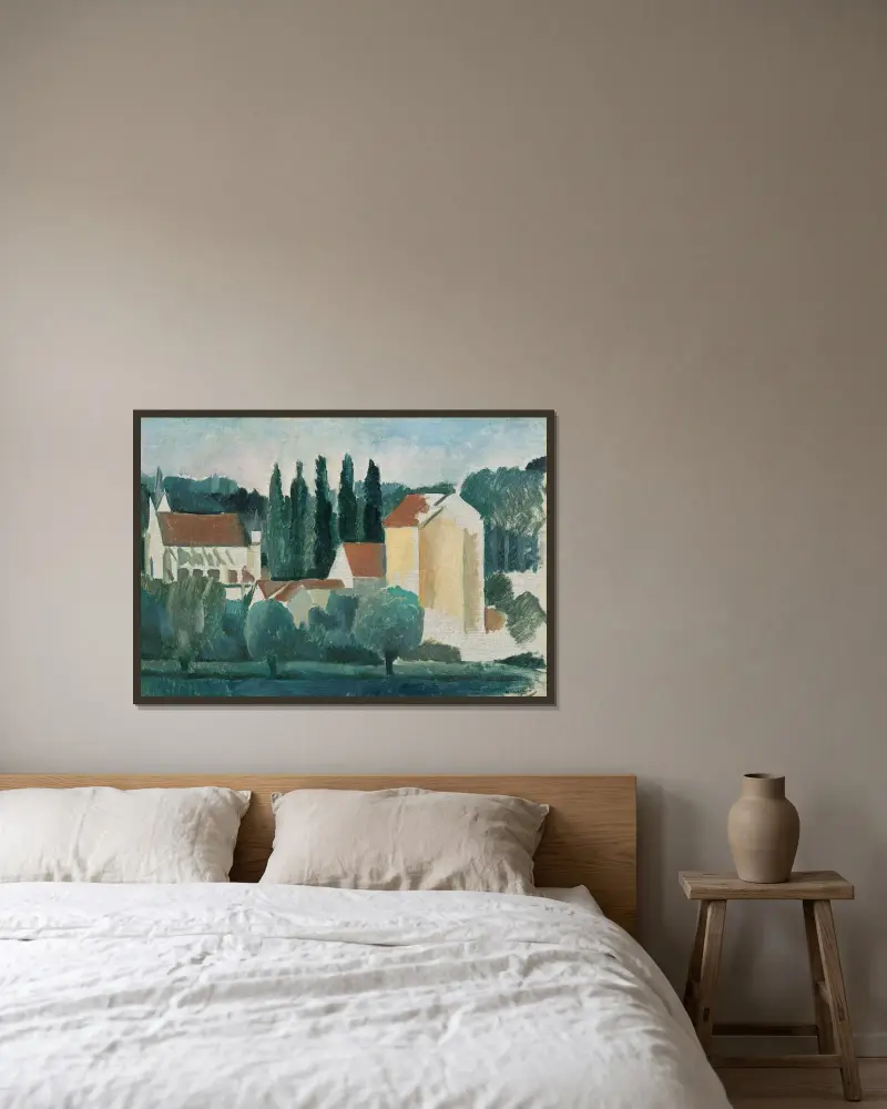 Kapellet i Crécy (Kvarnen) av André Derain inramad på en vägg