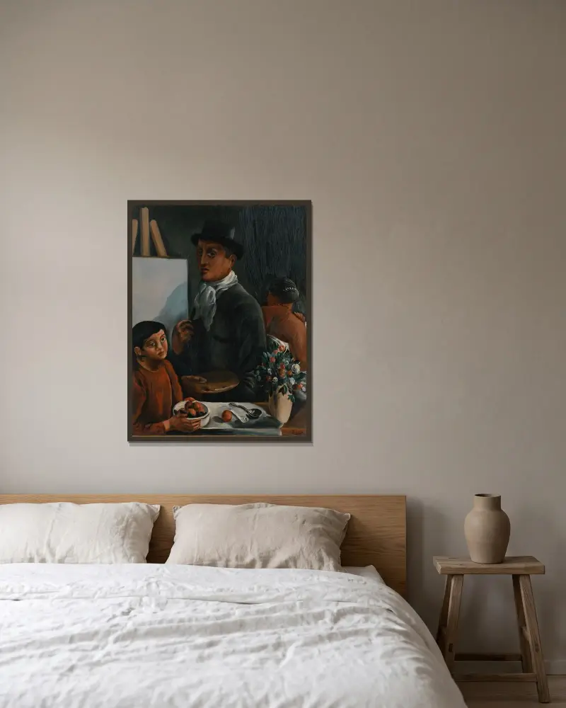 Konstnären i sin ateljé av André Derain inramad på en vägg