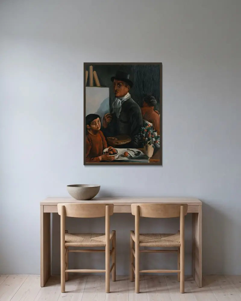 Konstnären i sin ateljé av André Derain inramad på en vägg