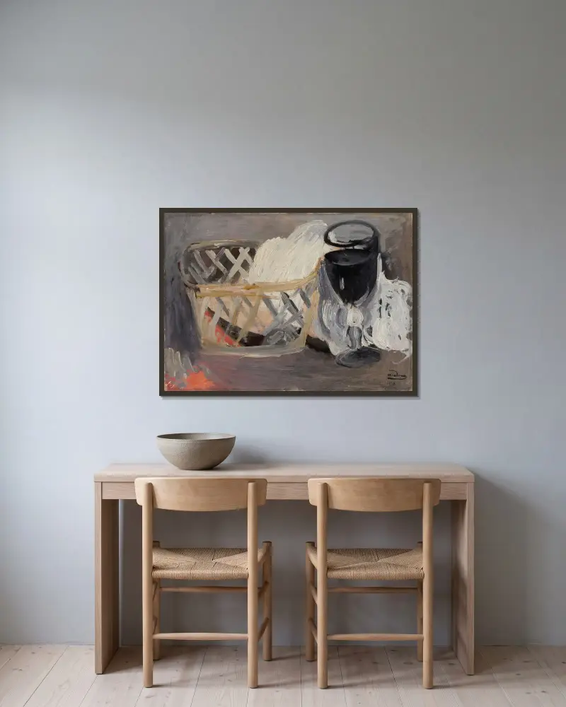 Der schwarze Glaspokal von André Derain gerahmt an einer Wand