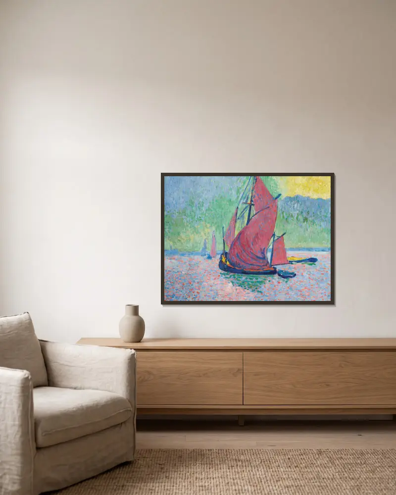 Die roten Segel von André Derain gerahmt an einer Wand