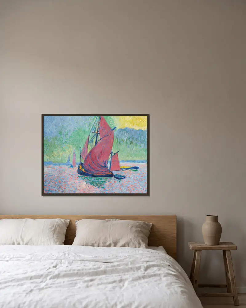 Die roten Segel von André Derain gerahmt an einer Wand