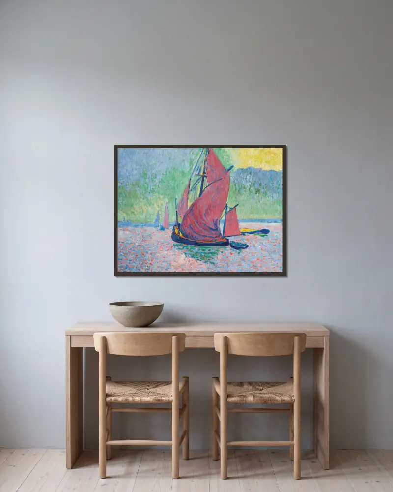 Die roten Segel von André Derain gerahmt an einer Wand