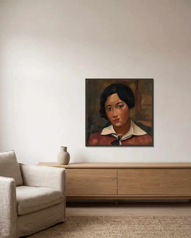 Frauenporträt von André Derain gerahmt an einer Wand