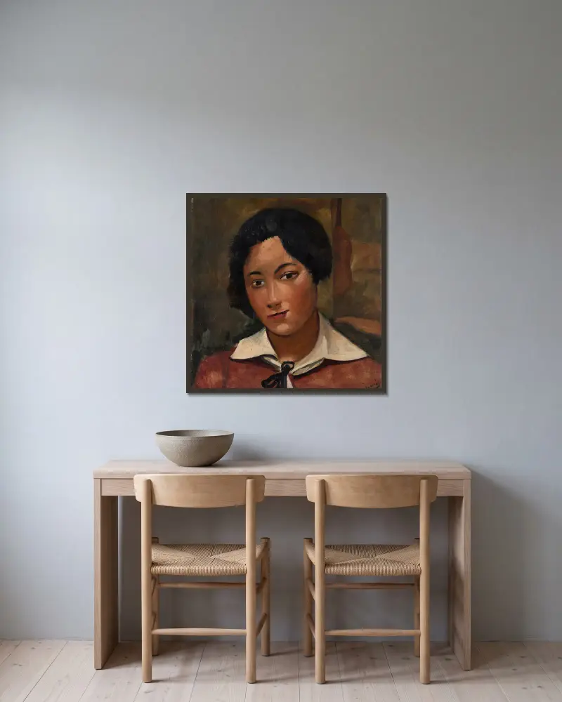 Frauenporträt von André Derain gerahmt an einer Wand
