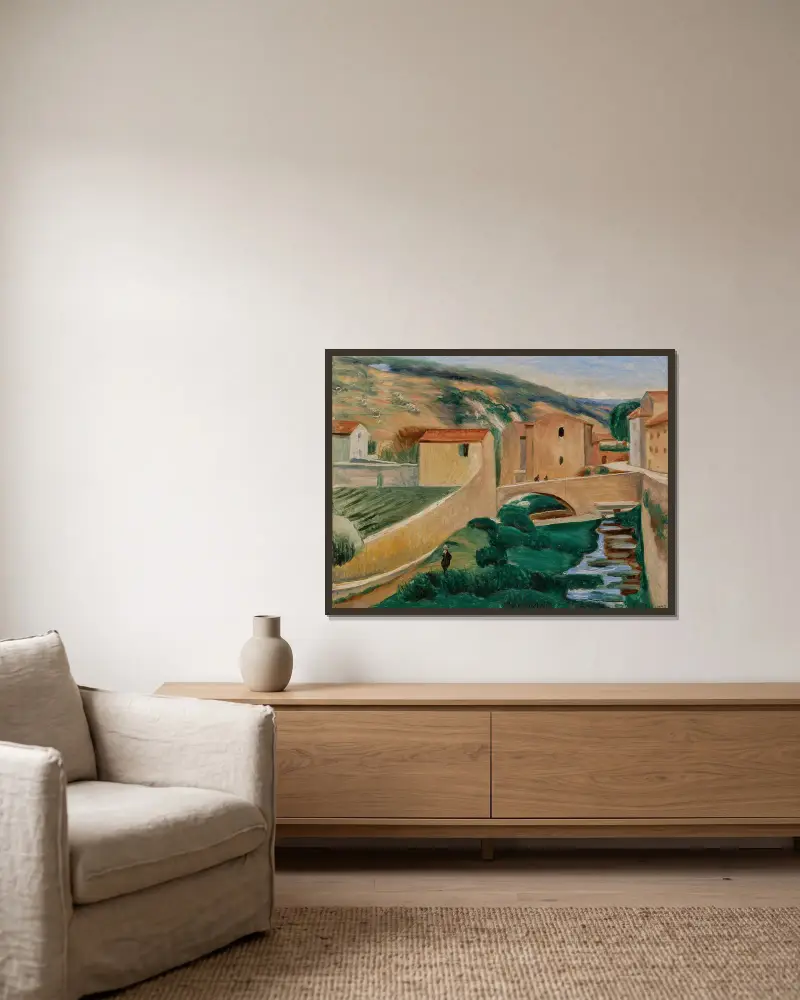 Village aux environs de Castel Gandolfo av André Derain inramad på en vägg