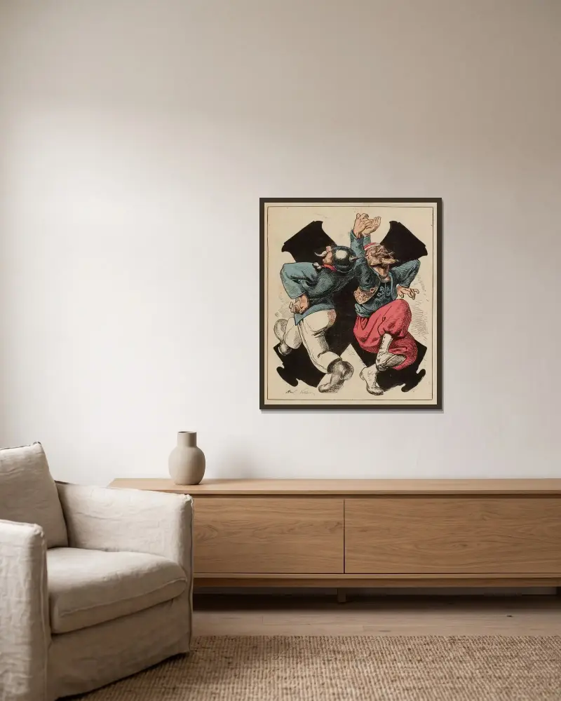 Actualité von André Gill gerahmt an einer Wand