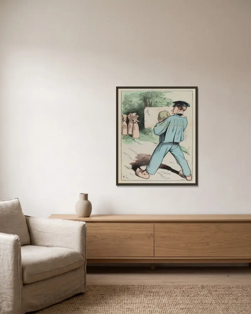 Gut gespielt von André Gill gerahmt an einer Wand