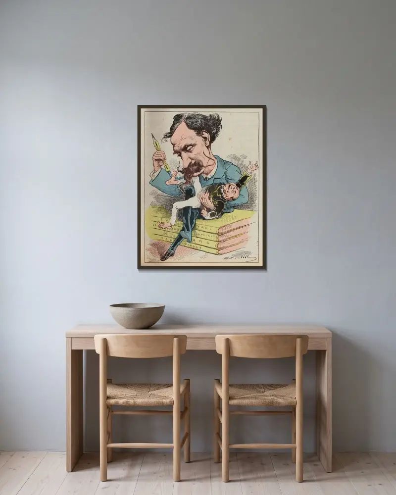 Cham av André Gill inramad på en vägg