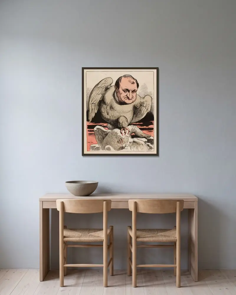 Kära kusin av André Gill inramad på en vägg
