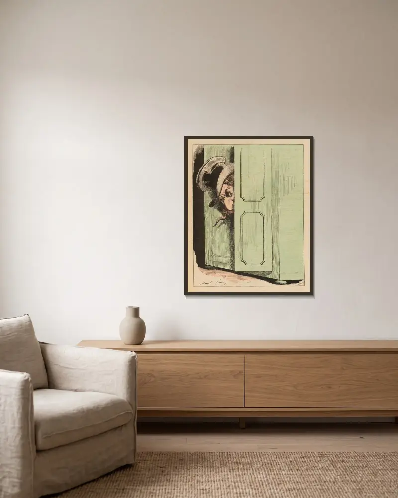 Coucou, ah le voilà von André Gill gerahmt an einer Wand
