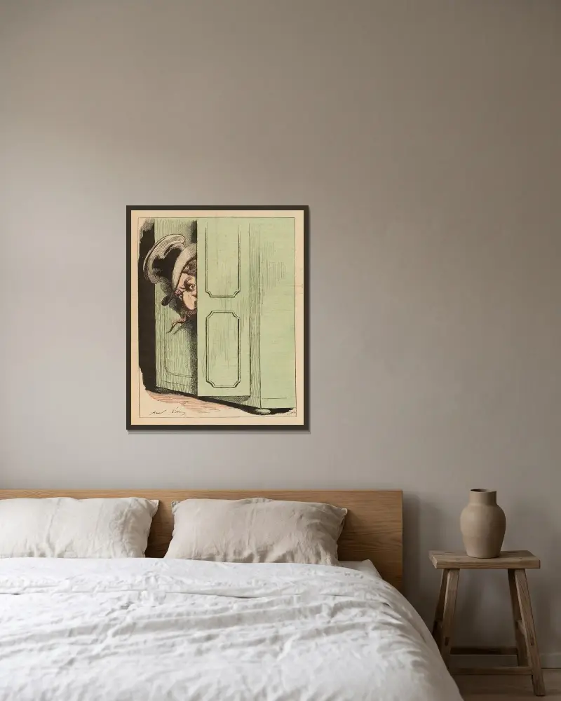 Coucou, ah le voilà von André Gill gerahmt an einer Wand