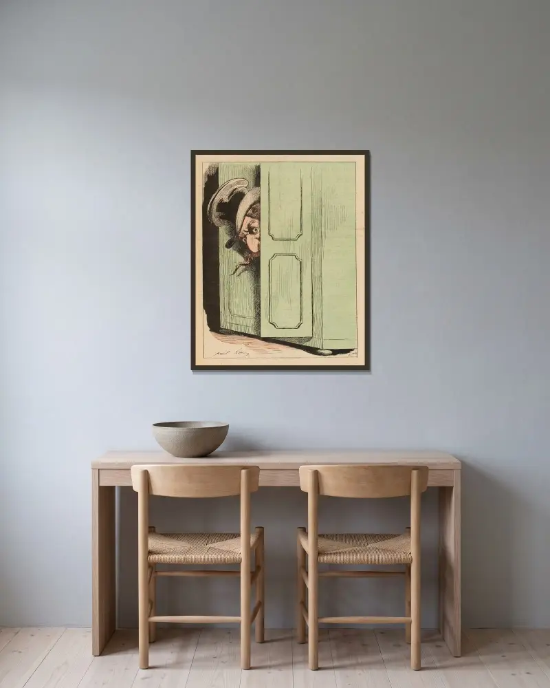 Coucou, ah le voilà von André Gill gerahmt an einer Wand