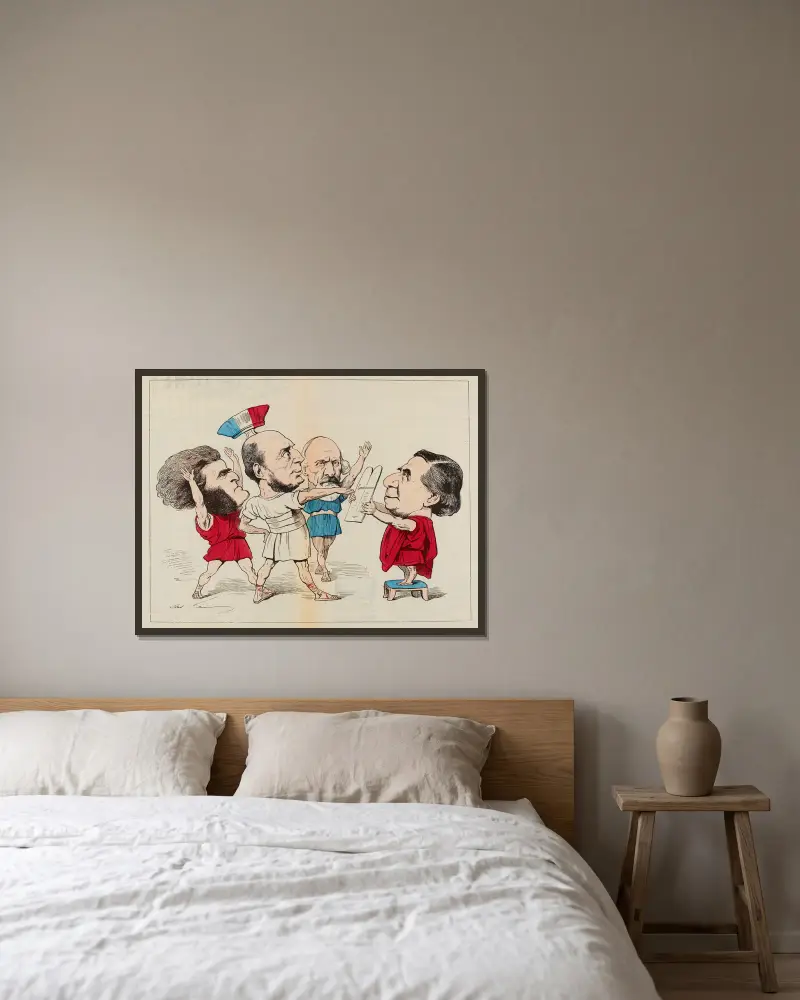Studien nach den Meistern von André Gill gerahmt an einer Wand