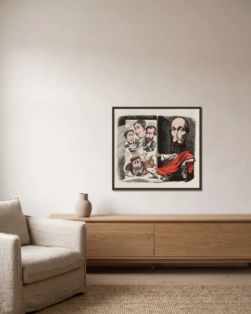 Hernani von André Gill gerahmt an einer Wand